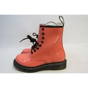 Dr. Martens Womens Size 6 M Salmon Light Pink Patent Leather 8 Eye Ankle Boots